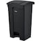 Global Industrial Plastic Rectangular Step On Trash Can, 23 Gallon, Black 641599BK - alternate 1